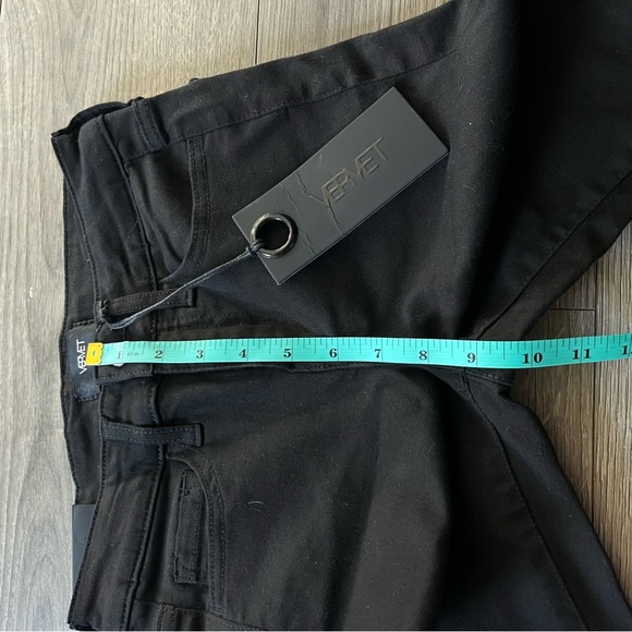 New Vervet Black Womens Crop Skinny Fit Fringe Hem Jeans Size 24 Stretch - Picture 10 of 10